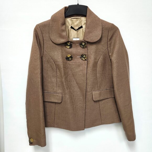 Oui Women's Brown Suit Jacket W/Buttons Size 6 - Picture 1 of 12